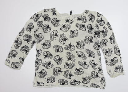 Womens UK Size L Divided by H&M Ivory Pullover Jumper