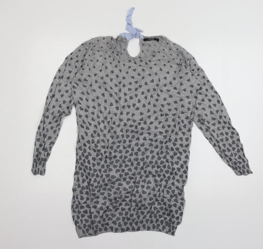 George Womens Pink Geometric Knit Pullover Jumper Size 10