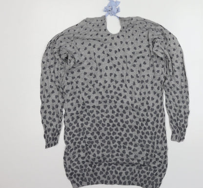 George Womens Pink Geometric Knit Pullover Jumper Size 10