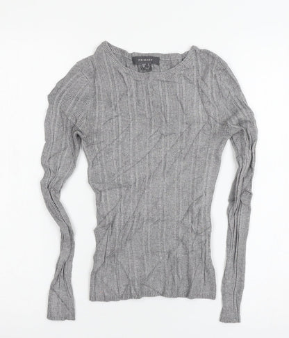 Primark Womens Grey  Knit Pullover Jumper Size 10