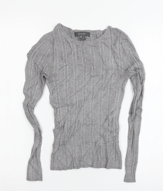 Primark Womens Grey  Knit Pullover Jumper Size 10