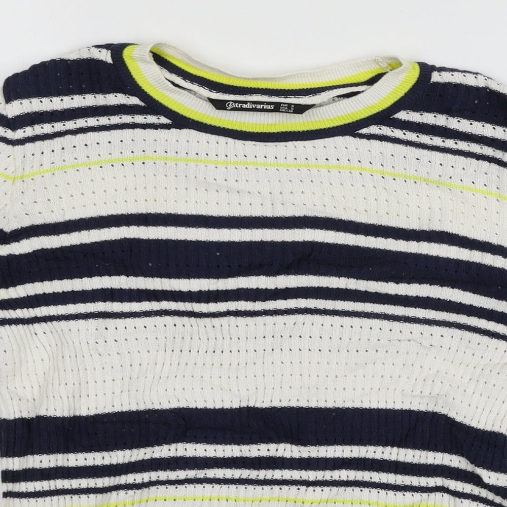 Womens UK Size S Stradivarius White Pullover Jumper