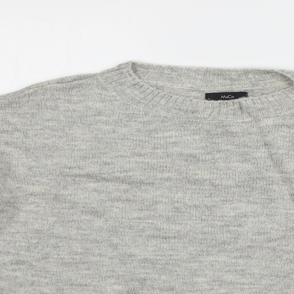 Womens UK Size 10 M&Co Grey Pullover Jumper
