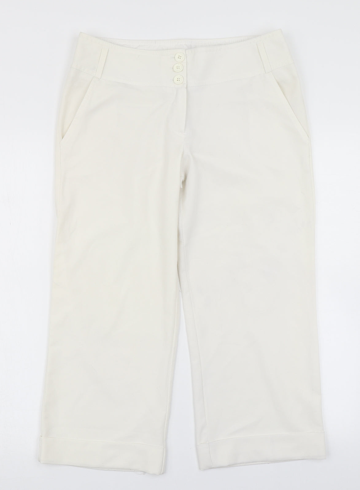 New look  Womens White   Dress Pants Trousers Size 10 L20 in