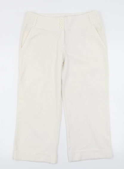 New look  Womens White   Dress Pants Trousers Size 10 L20 in
