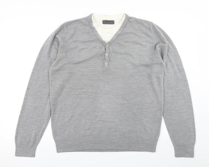 Burton Mens Grey  Knit Pullover Jumper Size L