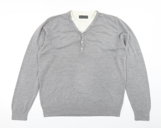 Burton Mens Grey  Knit Pullover Jumper Size L