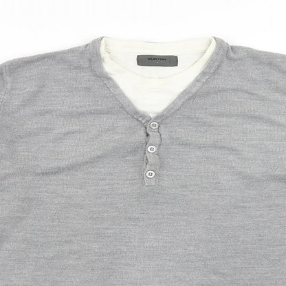 Burton Mens Grey  Knit Pullover Jumper Size L