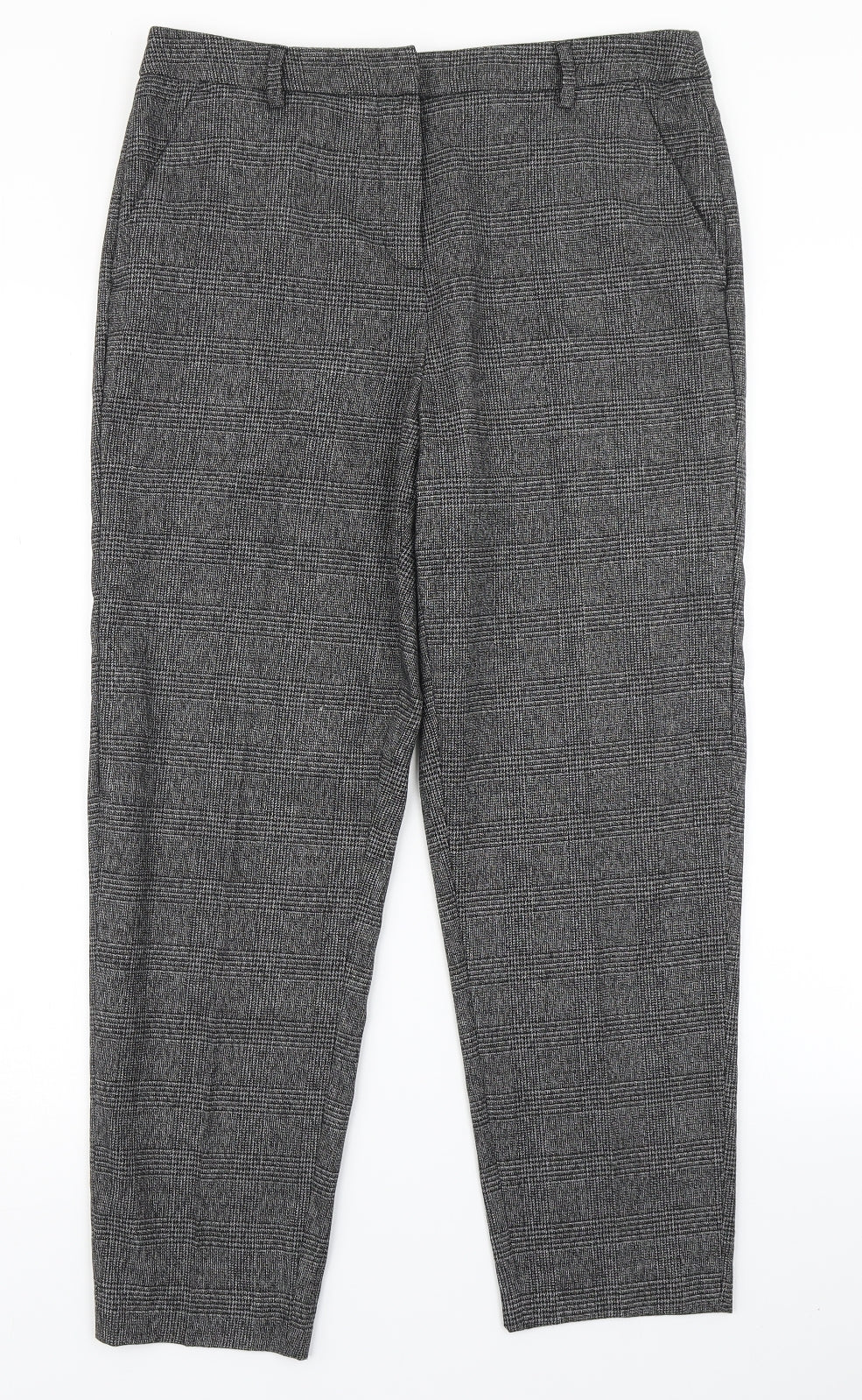 TU Womens Black Plaid  Dress Pants Trousers Size 12 L25 in