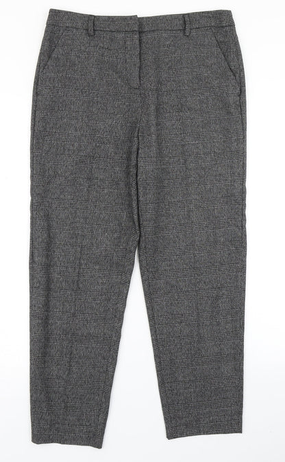 TU Womens Black Plaid  Dress Pants Trousers Size 12 L25 in