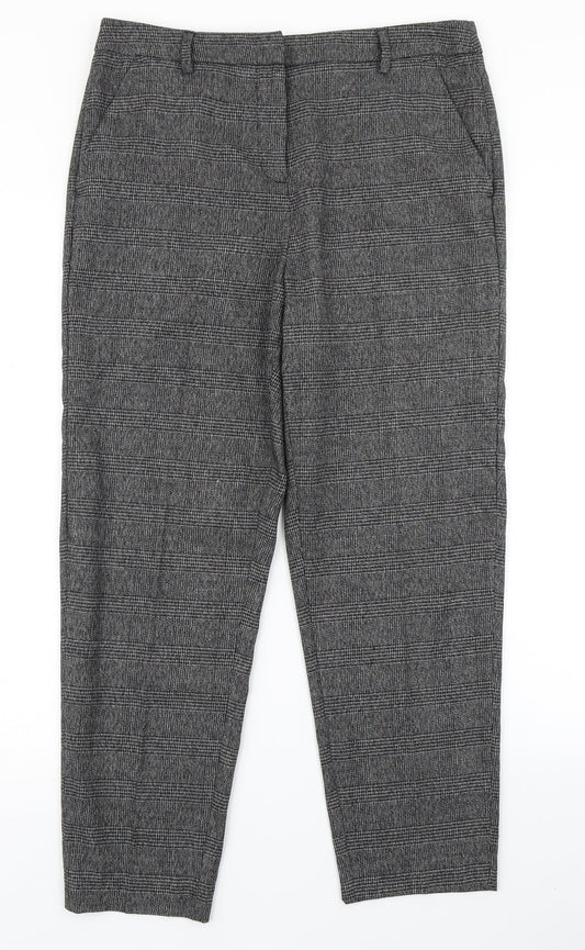 TU Womens Black Plaid  Dress Pants Trousers Size 12 L25 in