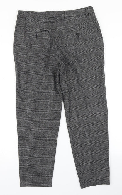 TU Womens Black Plaid  Dress Pants Trousers Size 12 L25 in