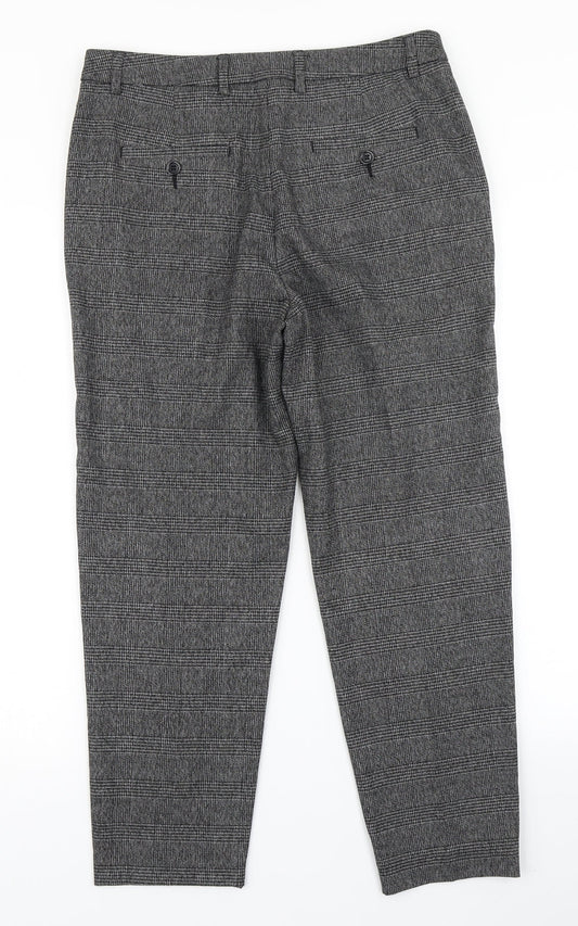 TU Womens Black Plaid  Dress Pants Trousers Size 12 L25 in