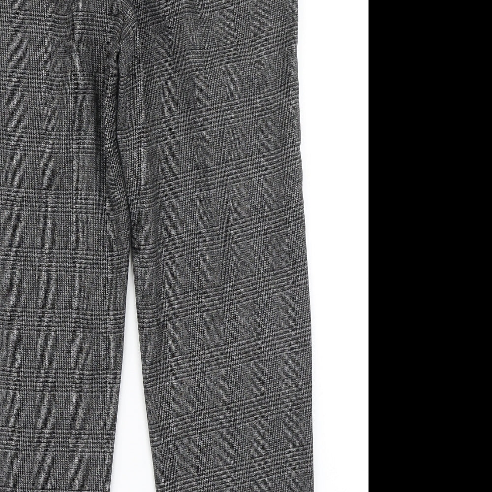 TU Womens Black Plaid  Dress Pants Trousers Size 12 L25 in