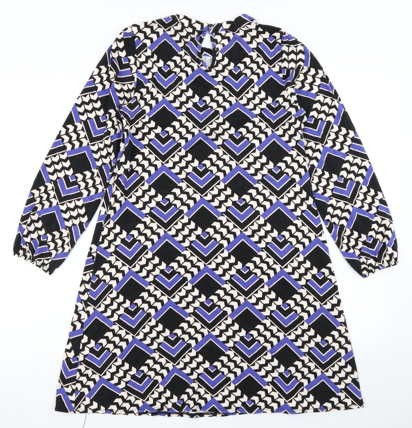 Dorothy Perkins Womens Blue Chevron  A-Line  Size 10