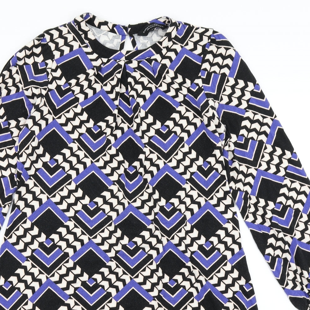 Dorothy Perkins Womens Blue Chevron  A-Line  Size 10