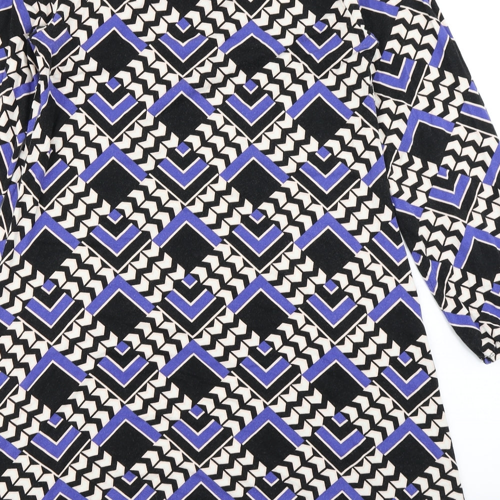 Dorothy Perkins Womens Blue Chevron  A-Line  Size 10