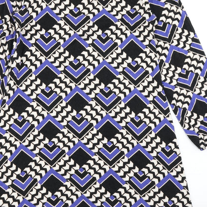 Dorothy Perkins Womens Blue Chevron  A-Line  Size 10