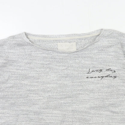 F&F Womens Grey  Knit Top Pyjama Top Size 8