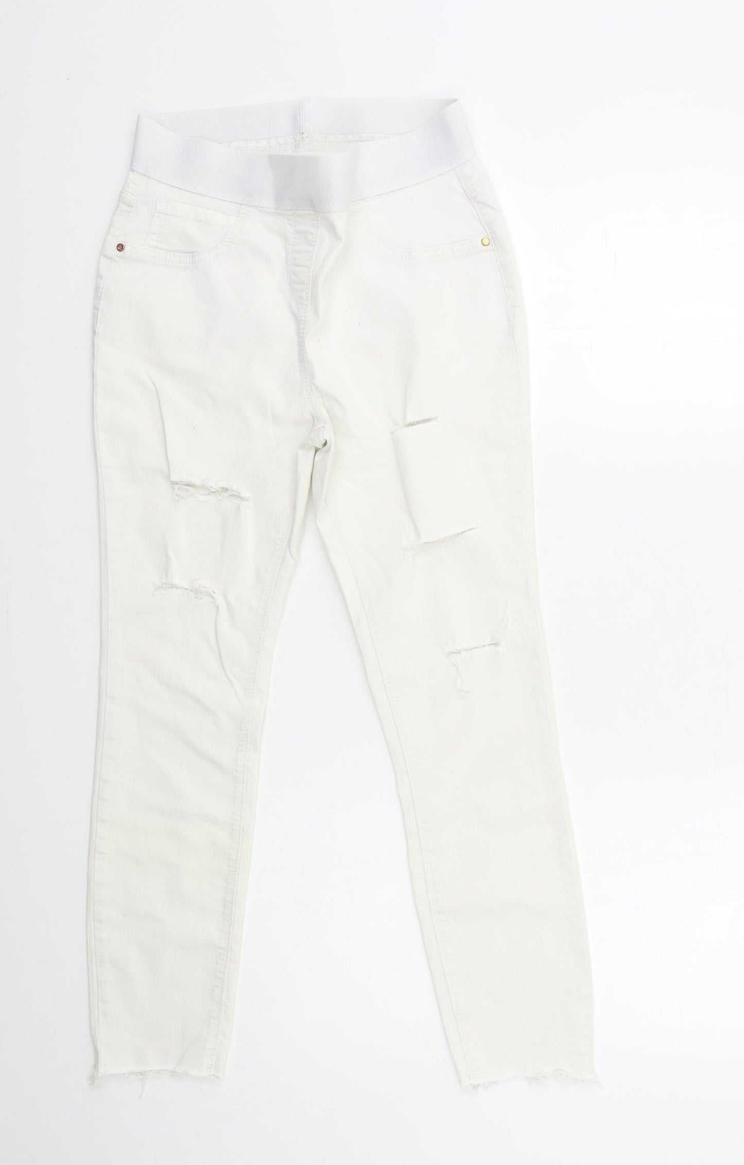George Womens White  Denim Jegging Jeans Size 10 L25 in