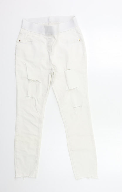 George Womens White  Denim Jegging Jeans Size 10 L25 in