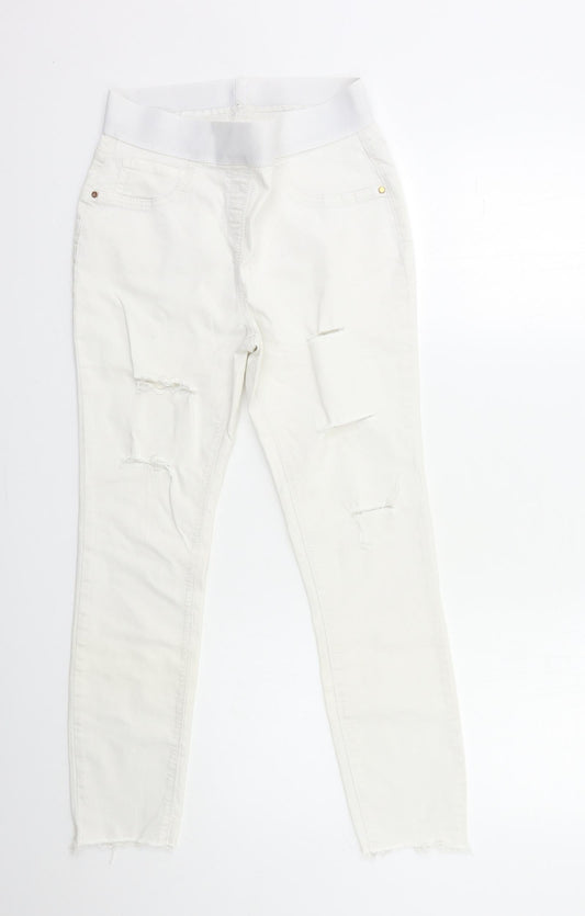 George Womens White  Denim Jegging Jeans Size 10 L25 in