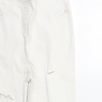 George Womens White  Denim Jegging Jeans Size 10 L25 in