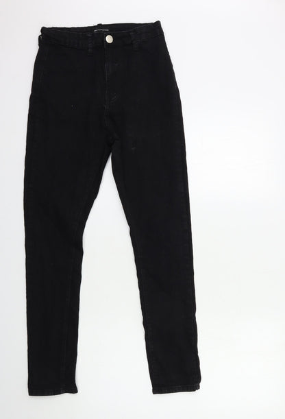 PRETTYLITTLETHING Womens Black  Denim Skinny Jeans Size 8 L28 in
