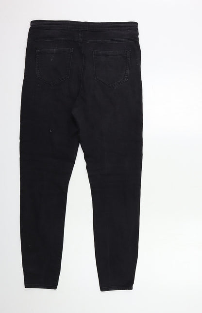 Denim & Co. Womens Black  Denim Skinny Jeans Size 14 L28 in