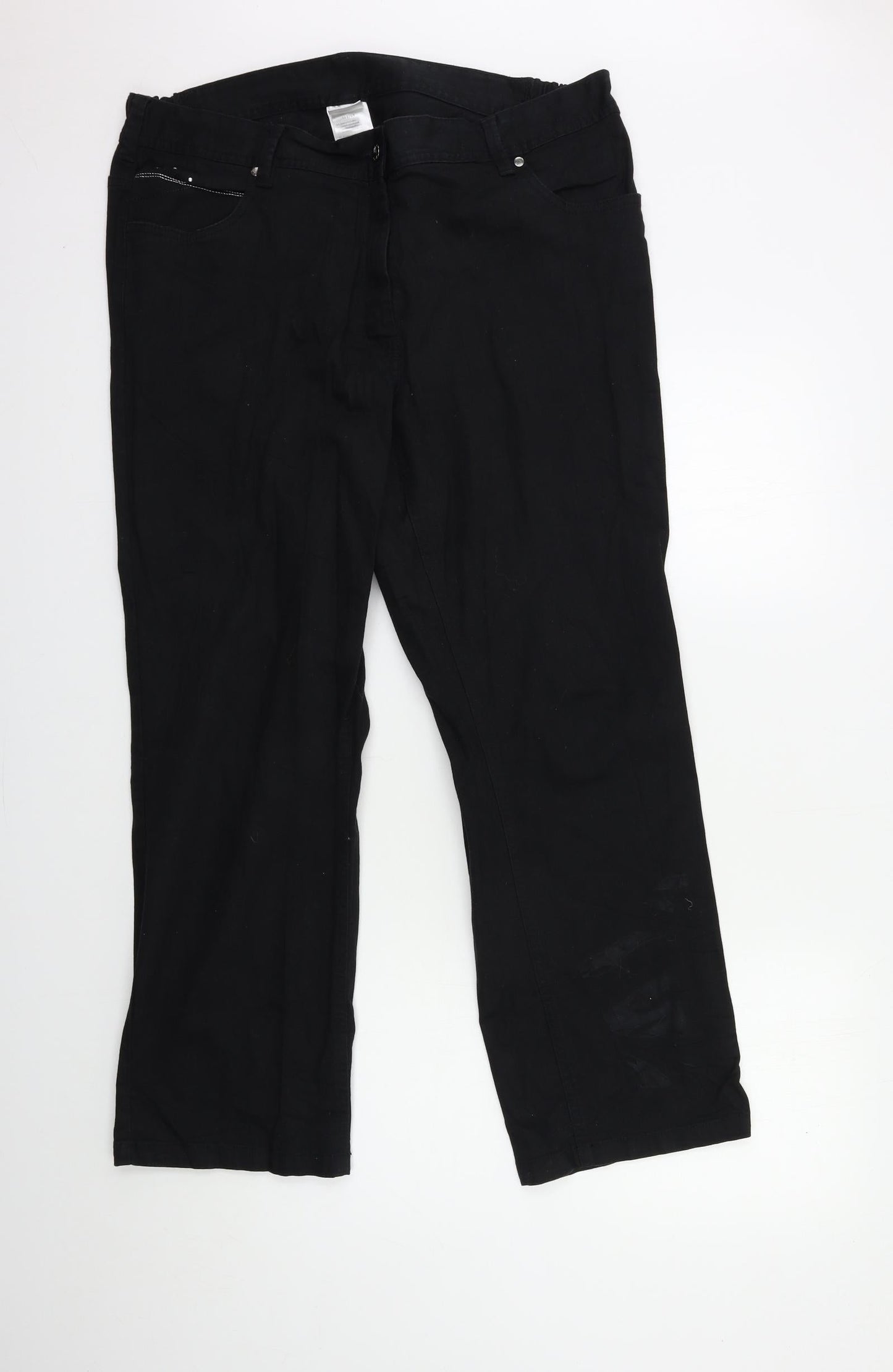 Womens UK Size 38 in Preworn Regular Fit Bootcut Black Jeans
