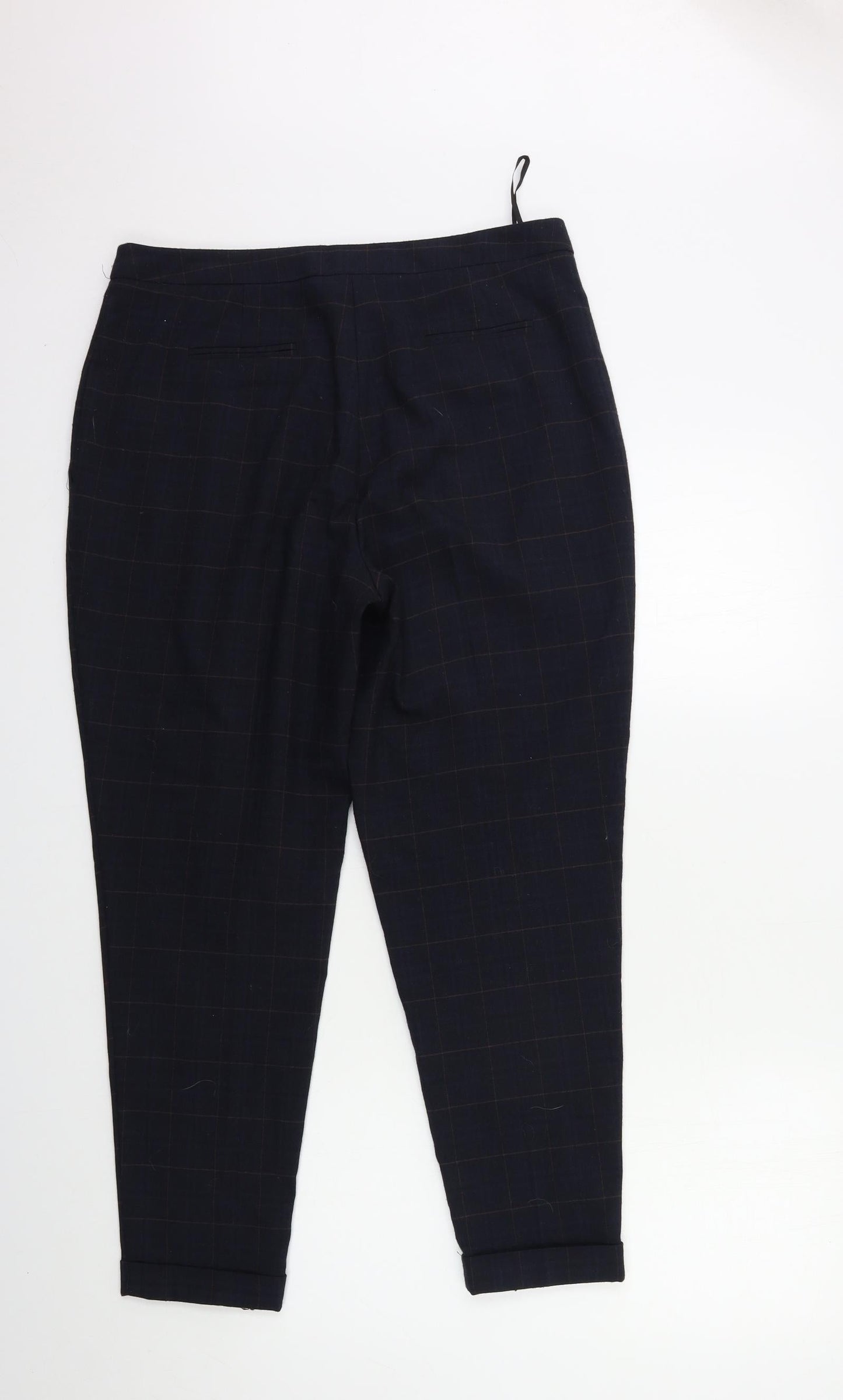 F&F Womens Blue Check  Trousers  Size 12 L27 in