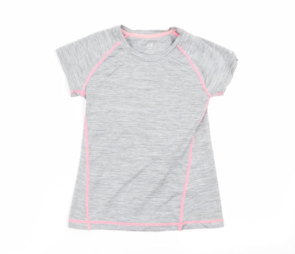 H&M Girls Grey   Basic T-Shirt Size 7-8 Years