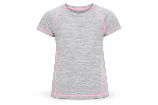 Front view of H&M girls’ grey basic t-shirt, size 7-8, years