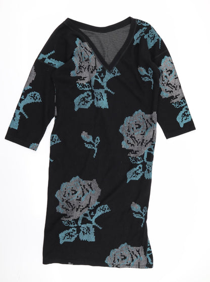 Preworn Womens Black Geometric  Fit & Flare  Size 10