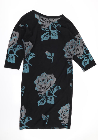 Preworn Womens Black Geometric  Fit & Flare  Size 10
