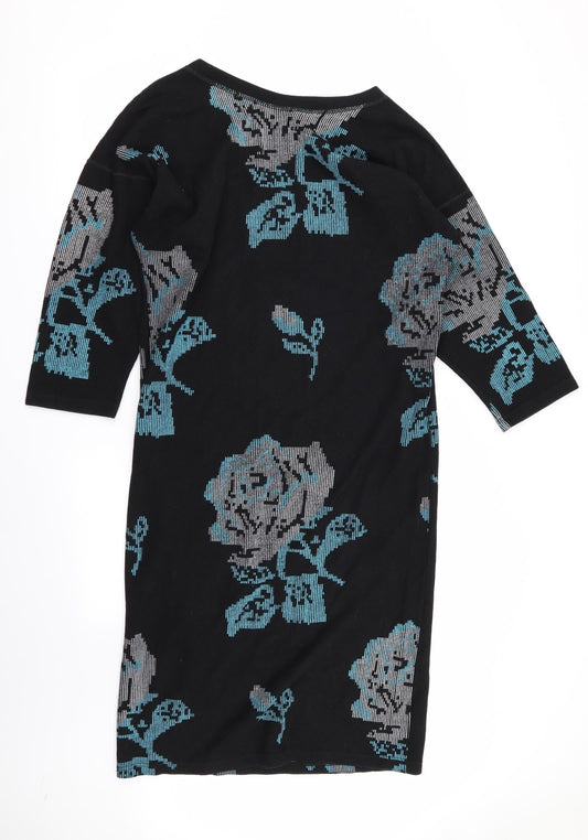 Preworn Womens Black Geometric  Fit & Flare  Size 10