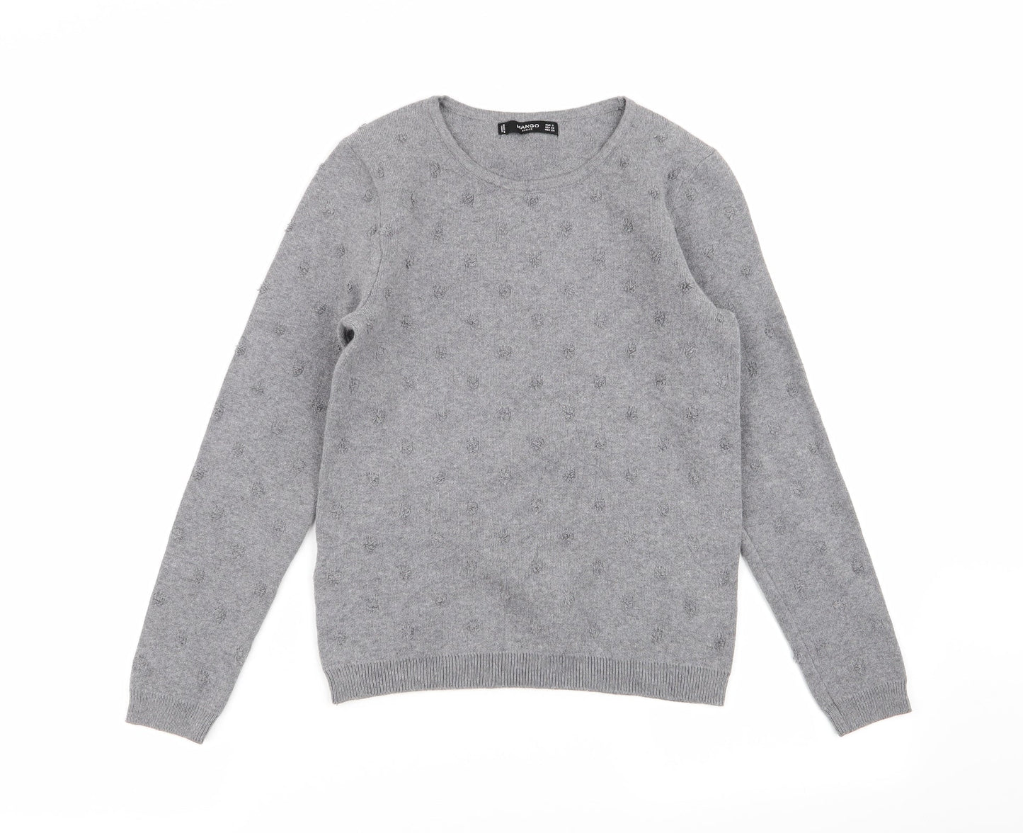 Womens UK Size S Mango Grey Pullover Jumper