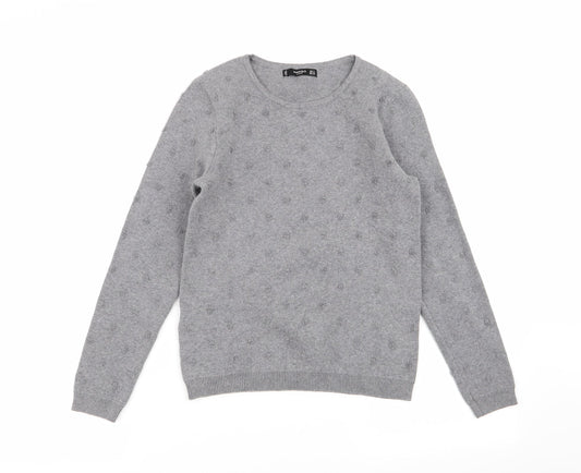 Womens UK Size S Mango Grey Pullover Jumper