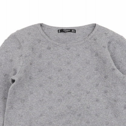 Womens UK Size S Mango Grey Pullover Jumper