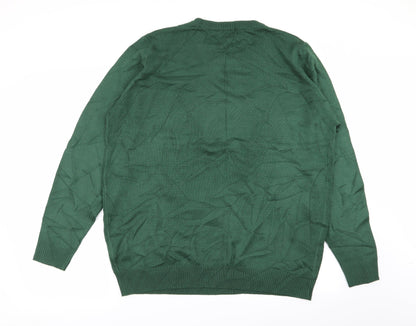 Avenue Womens Green Animal Print  Pullover Jumper Size L