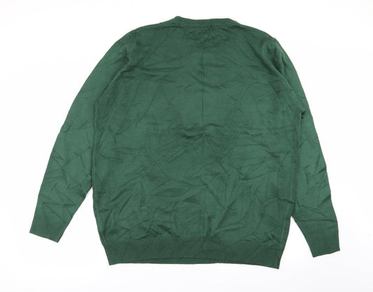 Avenue Womens Green Animal Print  Pullover Jumper Size L