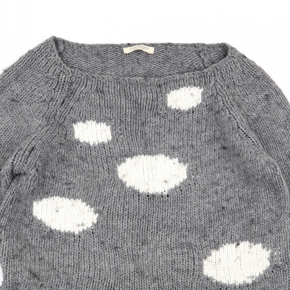 Womens UK Size 10 cocogio Grey Pullover Jumper