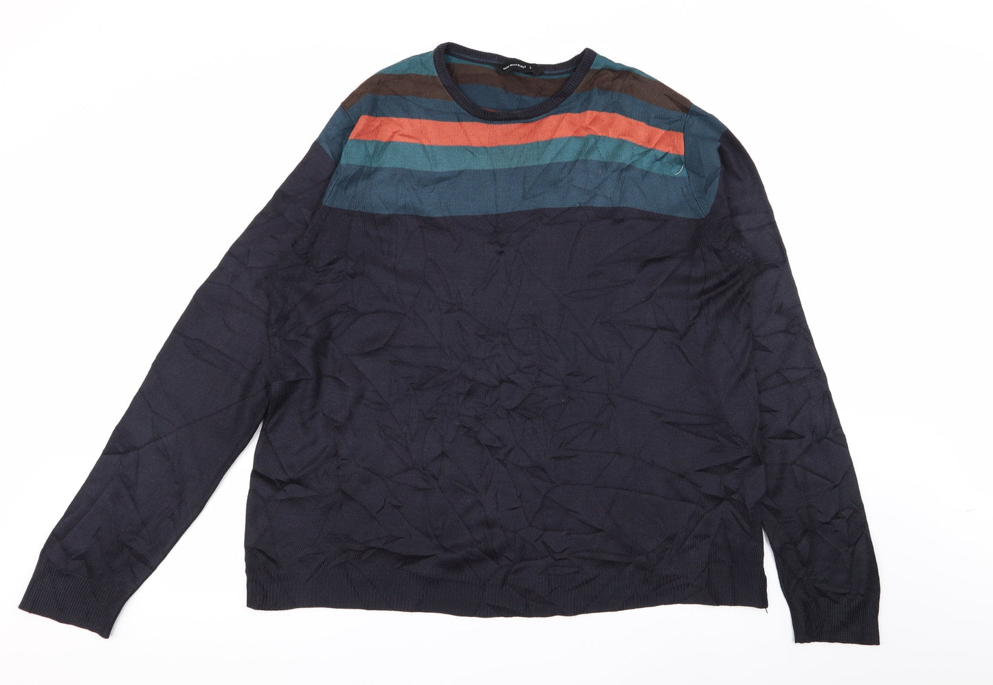 Cedar Wood State Mens Multicoloured Striped  Pullover Jumper Size L