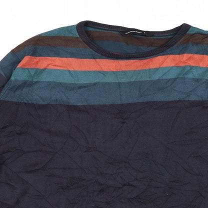 Cedar Wood State Mens Multicoloured Striped  Pullover Jumper Size L