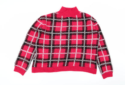 Womens UK Size M Papaya Multicoloured Pullover Jumper