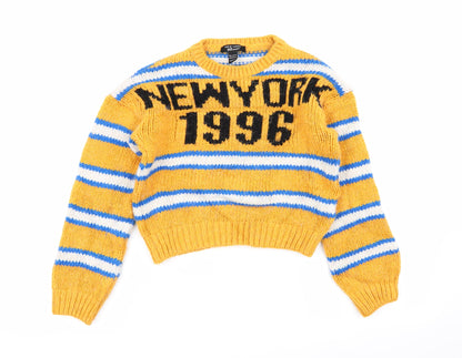 New Look Girls Multicoloured Striped  Pullover Jumper Size 12-13 Years