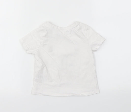 Matalan Girls White Animal Print  Basic T-Shirt Size 12-18 Months