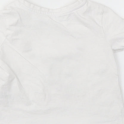 Matalan Girls White Animal Print  Basic T-Shirt Size 12-18 Months