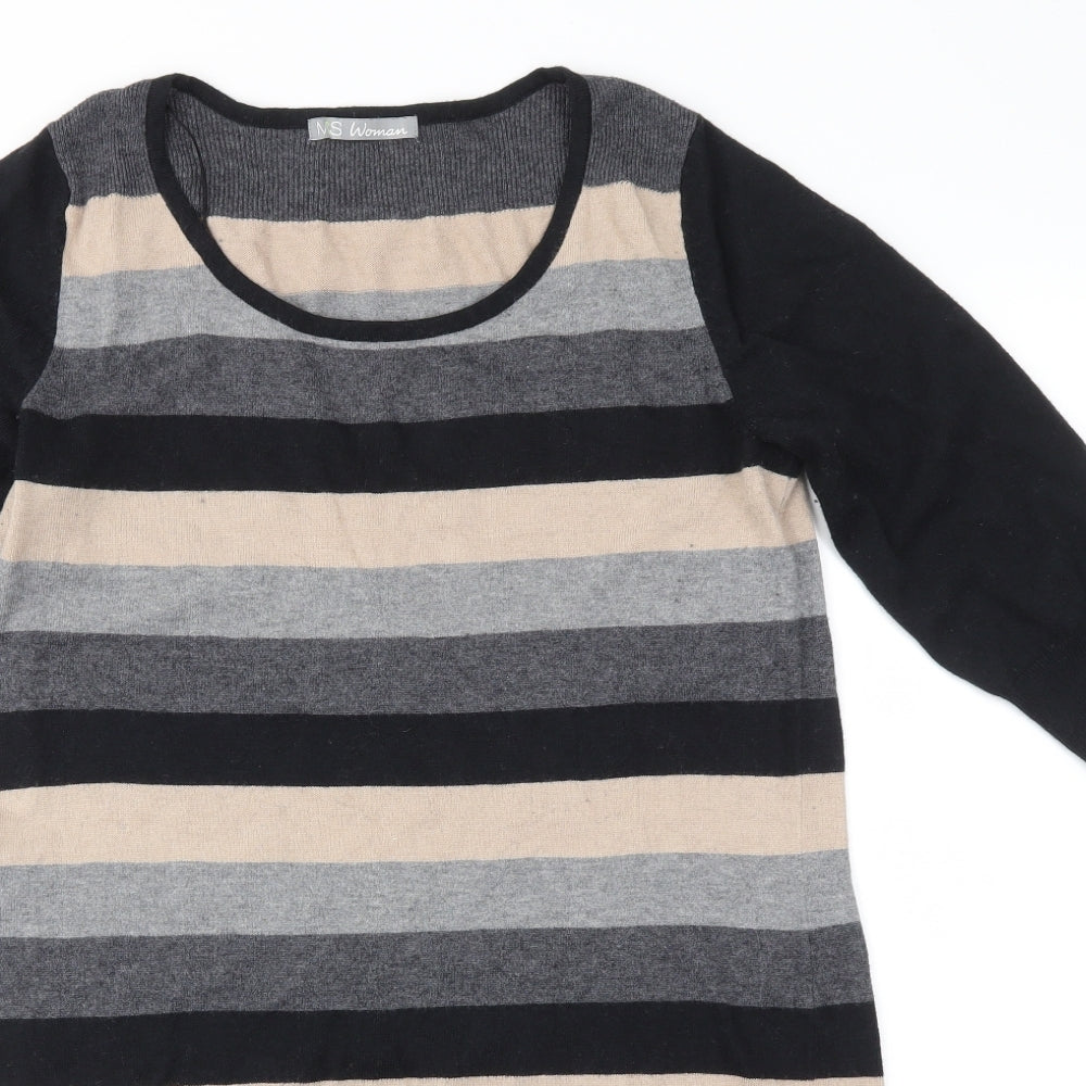 M&S Womens Multicoloured Striped  Fit & Flare  Size 16