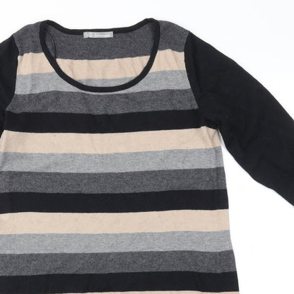 M&S Womens Multicoloured Striped  Fit & Flare  Size 16